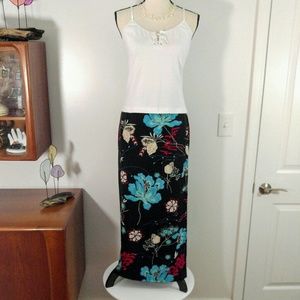 Studio C Long Floral Wrap Skirt